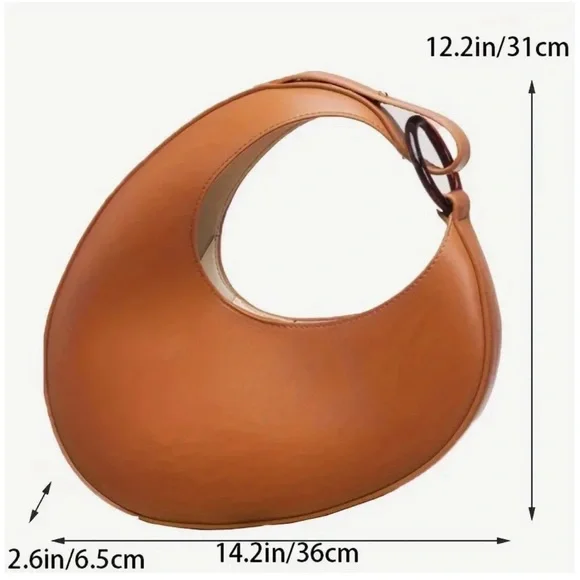 Elegant White Vegan Leather Women's Bag Unique Shape - Picture 6 of 6